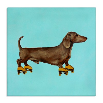Stupell Industries Funny Dachshund On Roller Skates, 30" x 30"