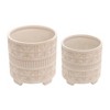 Ceramic Plant Pots with Raised Feet for Indoor and Outdoor - Perfect Pots for Garden, Patio, or Room Set of 2 - 9", 8" White - 2 of 4