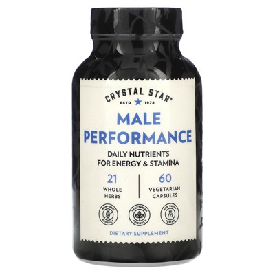 Crystal Star Male Performance Booster (60 Capsules) – Herbal Supplement That Promotes Energy and Endurance - Maca, Ginkgo Biloba, Tribulus Terrestris