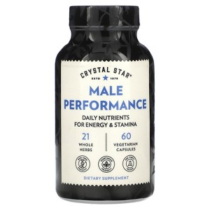 Crystal Star Male Performance Booster (60 Capsules) – Herbal Supplement That Promotes Energy and Endurance - Maca, Ginkgo Biloba, Tribulus Terrestris - 1 of 3