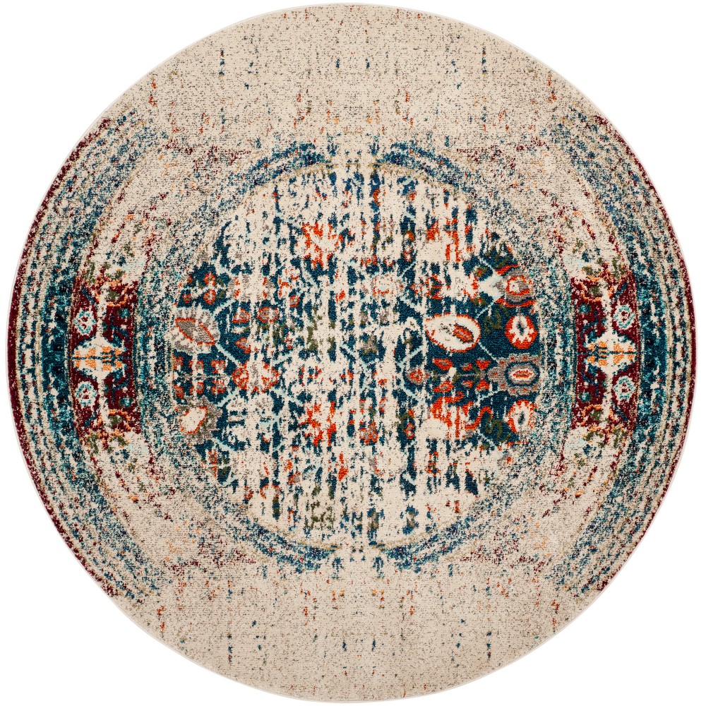 5' Shapes Round Area Rug Ivory/Blue - Safavieh