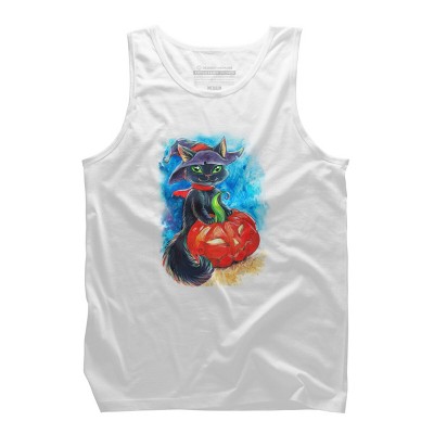 Men's Design By Humans halloween. the witch cat By POLINART Tank Top