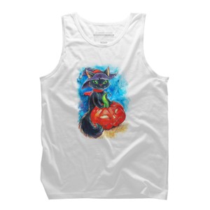 Men's Design By Humans halloween. the witch cat By POLINART Tank Top - 1 of 3