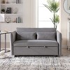 NicBex 3 in 1 Convertible Sofa Bed Loveseat Couch with Pull Out Bed & Side Pockets,Upholstered Velvet Sleeper Sofa for Living Room,Bedroom - 4 of 4
