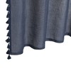 Linen Blend Fabric Shower Curtain with Vintage Chic Tassels - 4 of 4