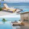 Adjustable Patio Chaise Lounge Chair with Wheels, 79x24in Acacia Wood Outdoor Recliner, All-Weather Teslin Mesh Cushion - 3 of 4