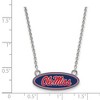 Black Bow Jewelry Sterling Silver Mississippi Rebels NCAA Necklace 18 Inch - 2 of 4