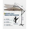 10ft Offset Patio Umbrella, Cantilever Umbrella with Easy Lift & Tilt Adjustment, 8 Ribs Sun umbrella UV Protection for Backyard, Pool, Garden - 3 of 4