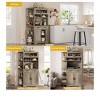 Tall Wood Pantry Cabinet with Adjustable Shelves and Drawers, Freestanding Organizer, Versatile Storage for Kitchen, Dining, or Living Room, Grey - 2 of 4
