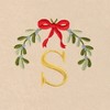 Linum Home Textiles Christmas MISTLETOE MONOGRAM - Embroidered Luxury 100% Turkish Cotton Hand Towels (Set of 2) - 3 of 3