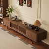 Luck Live Mid-Century Modern 78.7" TV Stand, 2 Storage Drawers, Cable Management Port & Solid Wood Legs, Wooden Entertainment Center for Living Room - 2 of 4