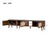 78" Mid-Century Modern TV Stand with Rattan Doors and Glass Open Shelf for 85 Inch TV,Entertainment Center for Living Room-Baofuwish - 4 of 4