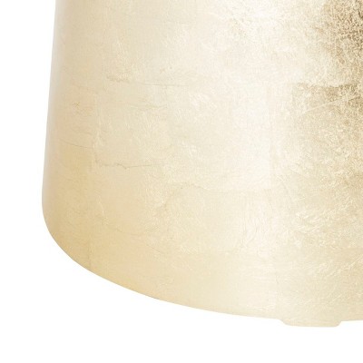 Fae Round Gold and White Mosaic Top Side Table