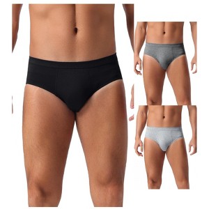 INSPIRE CHIC Men's 3 Pack Underwear Elastic Waist Soft Comfortable Briefs - 1 of 4
