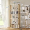 6 Tier Industrial Bookshelf, 71 Inch Tall Narrow Wooden Bookcase with Iron Frames, Compact Open Display Shelving Unit, Apartments - 2 of 4