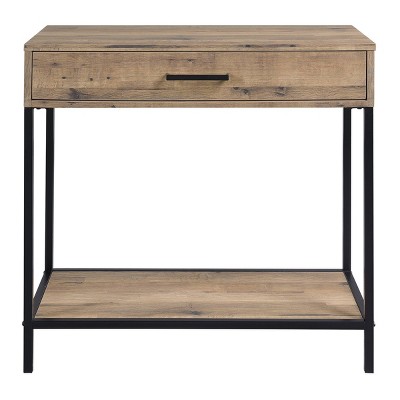 Quinton 47" Salvage Oak Brown Wood and Metal Console Table with Storage