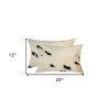 Set of Two 12" X 20"  Cowhide Throw Pillow - 3 of 4