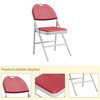 coucheta Folding Chairs, Padded Foldable Chair with PU Leather Cushion and Back, Metal Frame Indoor/Outdoor Portable Stackable Seats - 2 of 4