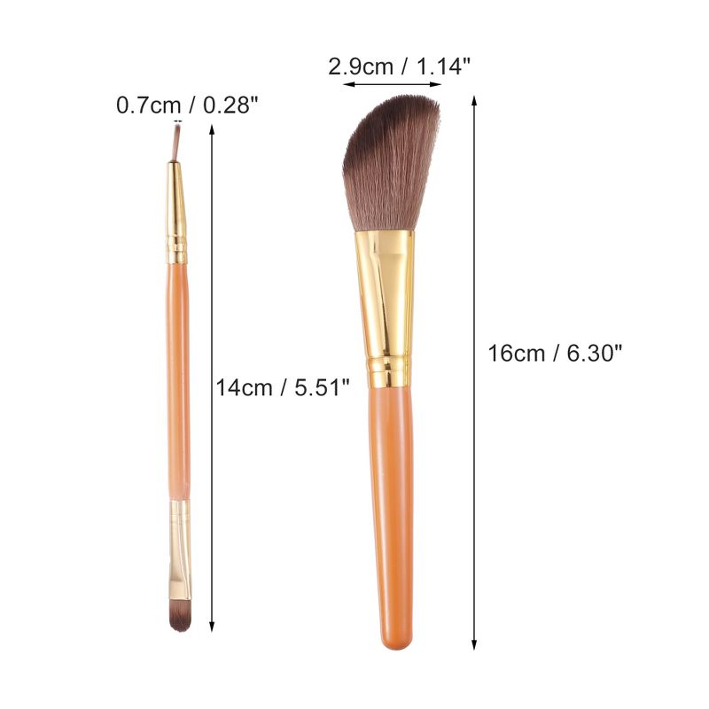 Unique Bargains Makeup Brush Set Concealer Blush Nylon Plastic Metal Handle 9 Pcs, 4 of 8