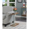 HomeStock Modern C Shaped End Table with Clear Glass Panels, Floating Shelf Design and Easy Sofa Side Convenience - 3 of 4