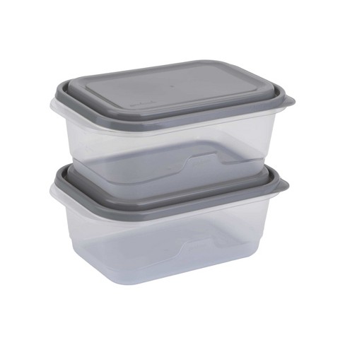 Goodcook Meal Prep 1 Compartment Rectangle Black Containers + Lids