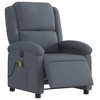 vidaXL Electric Massage Recliner Chair - Dark Gray Velvet, Automatic Adjustable Footrest/Backrest, Vibrating 6-Point Massage, Side Pocket - 3 of 4