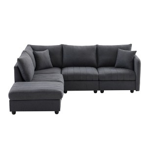 NicBex Modern 89" Sectional Sofa Modular L Shaped Sofa Couch with Removable Ottoman for Living Room Apartment - 1 of 4