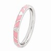 Black Bow Jewelry 2.5mm Sterling Silver Stackable Expressions Pink Enamel Heart Band - image 3 of 4