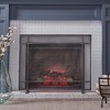 Angel Sar Modern Single Panel Fireplace Screen, Metal Fireplace Cover for The Living Room with Diamond Mesh, Black & Silver - 2 of 4
