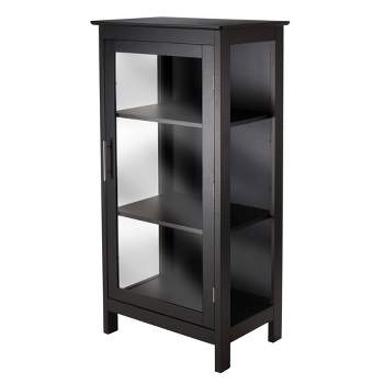 Poppy Display Curio Cabinet with Glass Door Wood/Black - Winsome