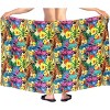 HAPPY BAY Men's Cover Up Hawaiian Summer Long Swim Trunk Swimwear For Men Vacation Beach Holidays Beachwear Pareo One Size Ebony, Floral - 3 of 4