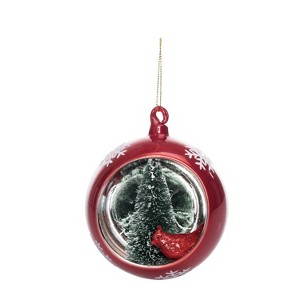 Transpac Glass 5 in. Multicolor Christmas Cardinal Roped Tree In Ornament - 1 of 2