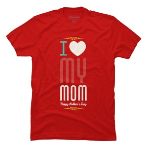 Men's Design By Humans Mother's Day I Love My Mom By tmsarts T-Shirt - 1 of 2