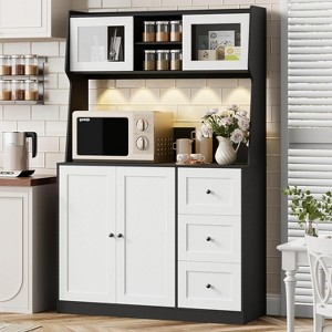 66 Inch Kitchen Pantry Cabinet with Storage, High Storage Cabinet, Adjustable Shelves, 3 Drawers, Wooden Storage Cabinet - 1 of 4