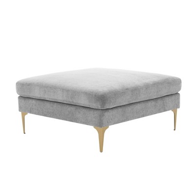 TOV Furniture Serena Velvet Upholstered Ottoman
