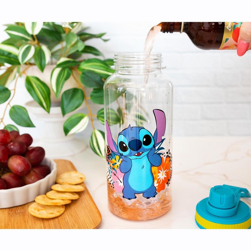 Silver Buffalo Disney Lilo & Stitch Flowers 32-Ounce Twist Spout Water Bottle And Sticker Set, 4 of 7