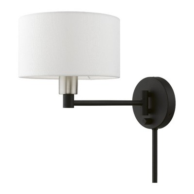 Livex Lighting 1 - Light Wall Light in  Black/Brushed Nickel