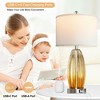 ROTTOGOON Table Lamps for Living Room Set of 2, Glass Table Lamp with USB C+A Ports & 2 LED Bulbs for End Tables Bedside - 3 of 4