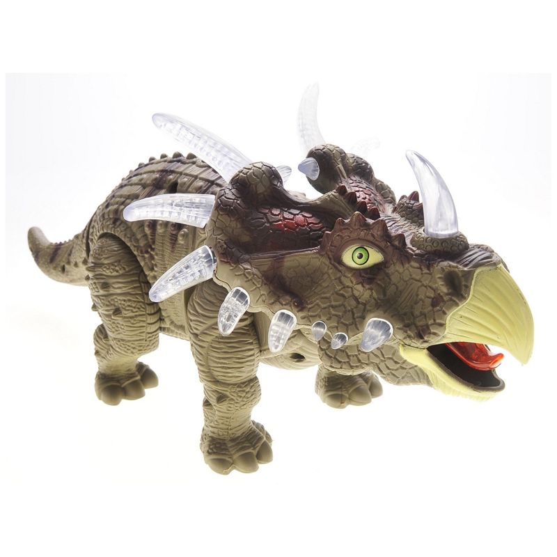 Insten Triceratops Walking Dinosaur Toy, Jurassic Dino With Lights And Sounds, Green, 3 of 6