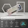 MaseiKar YZ75 75% Hot Swappable Wireless Gaming Mechanical Keyboard, RGB Backlights, BT5.0/2.4G/USB-C, Dye Sub PBT Keycaps(Gateron G Pro Red, White) - 2 of 4