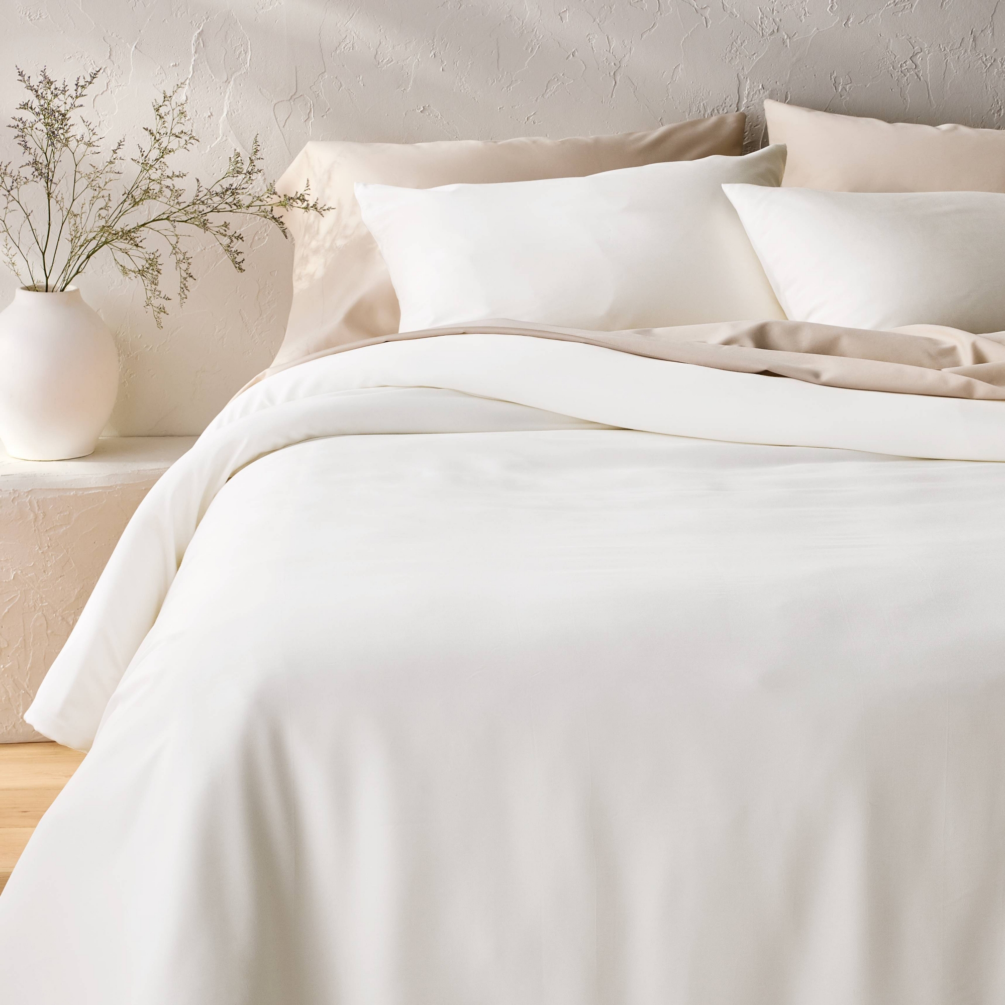 Queen or King Rayon from Bamboo Duvet Set White - Casaluna™