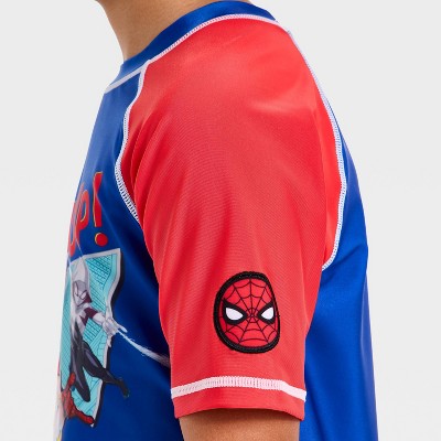 Mattel Boys' Spider-Man Rash Guard Swimsuit Tops - Blue 5-6 — фото 2