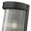 Carnaby 2-Light Matte Black Wall Sconce - Modern Design with Ribbed Glass, Damp Rated - 3 of 4