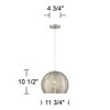 Regency Hill Brushed Nickel Mini Pendant Light 11 3/4" Wide Modern Tiny Cutouts Dining Room House Bedroom Kitchen Island Hallway - 4 of 4