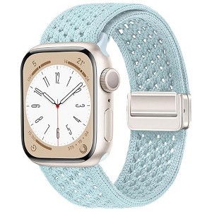 HTUTWOO Hollow Breathable Apple Watch Band, Woven Nylon Magnetic Strap 38/40/41/42/44/45/46/49mm for iWatch Series 10 9 8 7 6 5 4 3 2 1 SE Ultra - 1 of 4