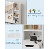 55" Tall Makeup Vanity Table, Vanity Desk with Mirror and Lights In 3 Colors, Storage Shelves and Cabinet Drawer Chest Dressing Table, for Bedroom - 4 of 4