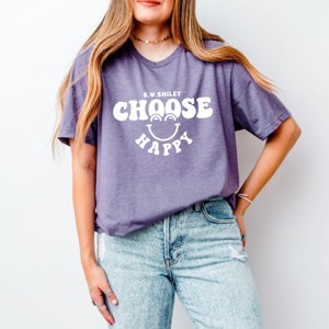 Simply Sage Market S.W.Smiley Choose Happy Bold Smiley Face Short Sleeve Tee - 1 of 4