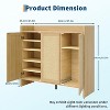41" Rattan Shoe Storage Cabinet,Farmhouse Entryway Shoe Rack Organizer Cabinet with Doors & Adjustable for Hallway Living Room - 2 of 4