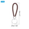 Unique Bargains Braided PU Leather Car Wallet Keychain with Stainless Steel Key Ring - 2 of 3