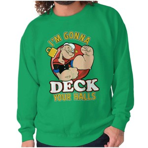 Popeye Deck Your Halls Christmas Sweatshirt for Men or Women Brisco Brands - 1 of 1